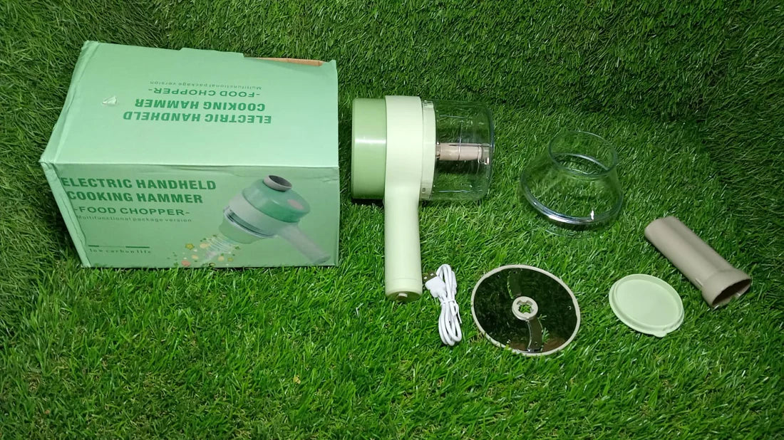 Electric Vegetable Cutter – 4-In-1 Handheld Slicer