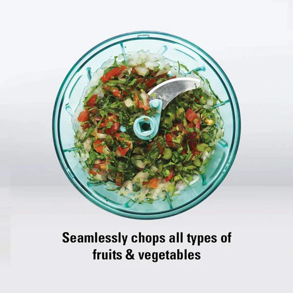 Handy Mini Vegetable Chopper – 550ml 3-Blade Quick Prep Cutter