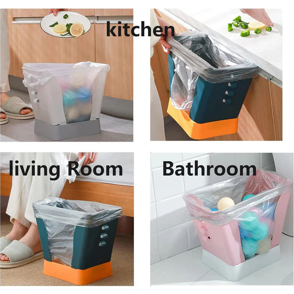 Smart Expandable Space-Saving Waste Bin with Bag Holder