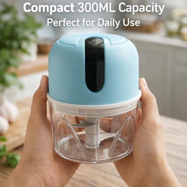 Portable USB Rechargeable Mini Electric Chopper – 300ml Upgraded Capacity
