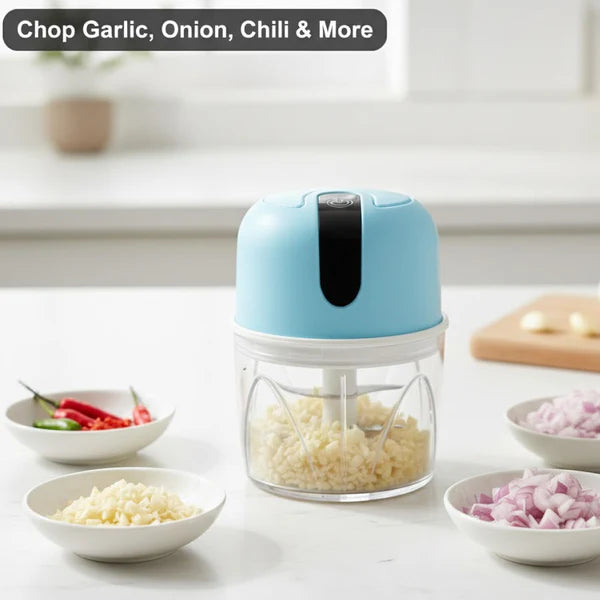 Portable USB Rechargeable Mini Electric Chopper – 300ml Upgraded Capacity