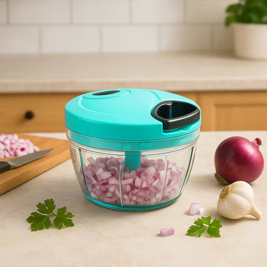Handy Mini Vegetable Chopper – 550ml 3-Blade Quick Prep Cutter
