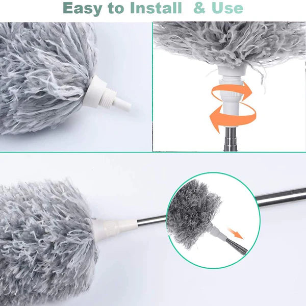 Microfiber Duster – 100-Inch Extendable Hand + Get 2 Mop Holder FREE!