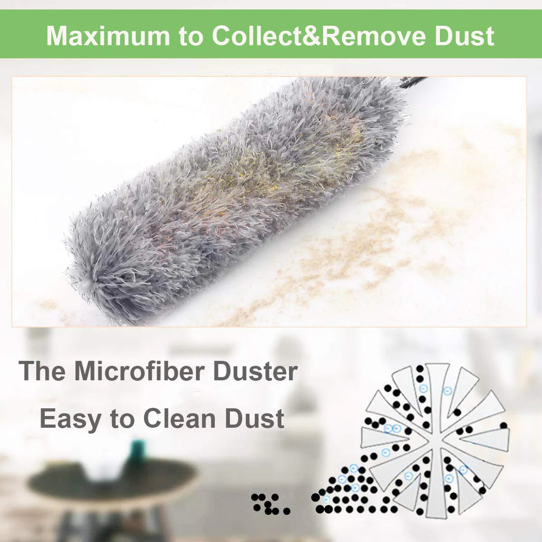 Microfiber Duster – 100-Inch Extendable Hand + Get 2 Mop Holder FREE!