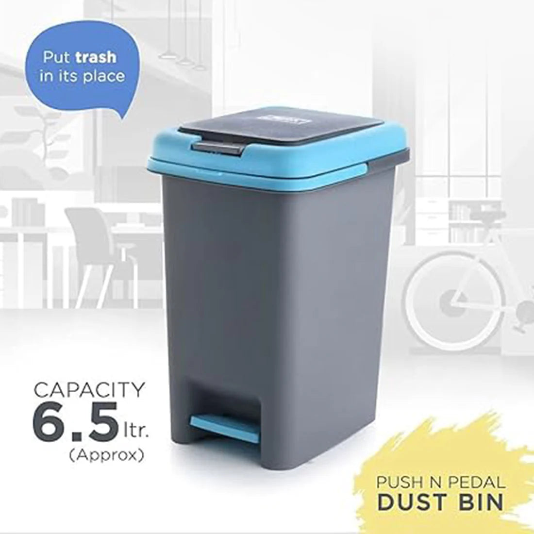 2-in-1 Home Cleaning Combo | Extendable Microfiber Duster + 6.5L Push Pedal Dust Bin + 2 FREE Mop Holders