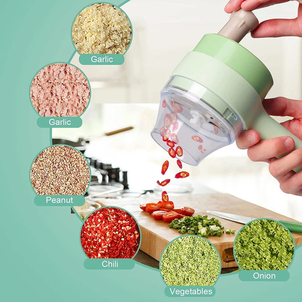 4-in-1 Electric Food Chopper + Kitchen Trash BinCombo |  Kitchen Essentials