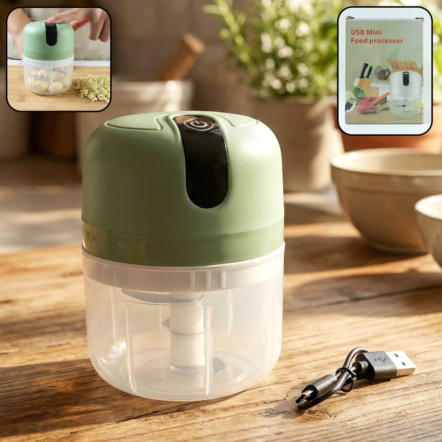 2-in-1 Kitchen Speed Prep Combo | Fruit & Vegetable Peeler + USB Rechargeable Mini Food Chopper