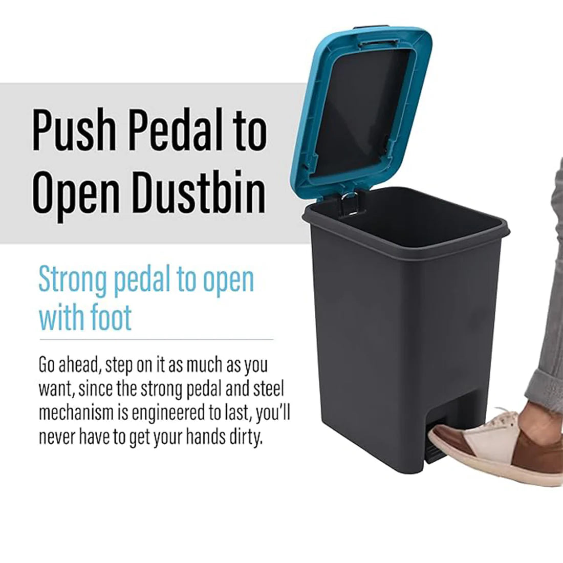 2-in-1 Home Cleaning Combo | Extendable Microfiber Duster + 6.5L Push Pedal Dust Bin + 2 FREE Mop Holders