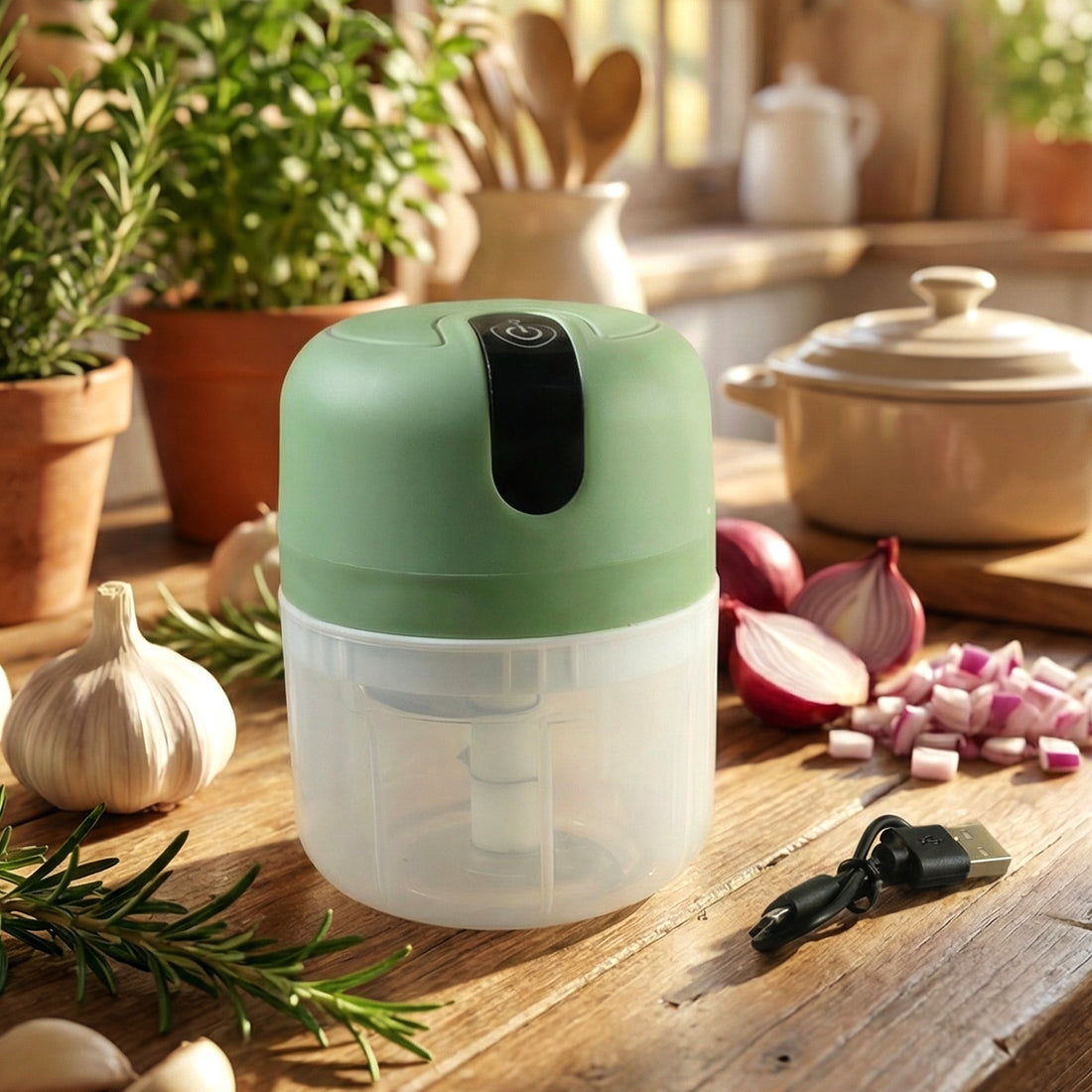 2-in-1 Kitchen Speed Prep Combo | Fruit & Vegetable Peeler + USB Rechargeable Mini Food Chopper