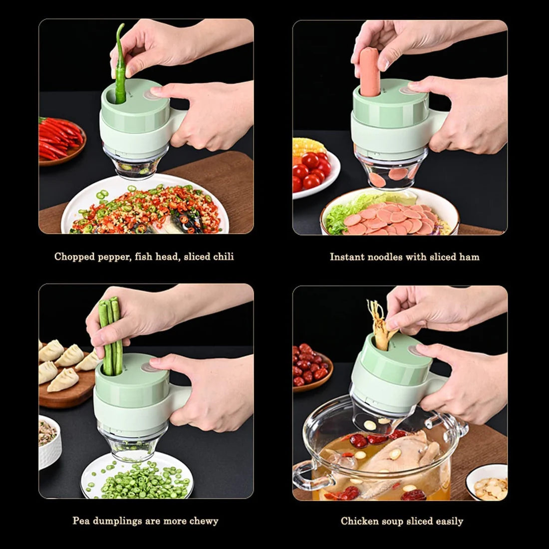 4-in-1 Electric Food Chopper + Kitchen Trash BinCombo |  Kitchen Essentials