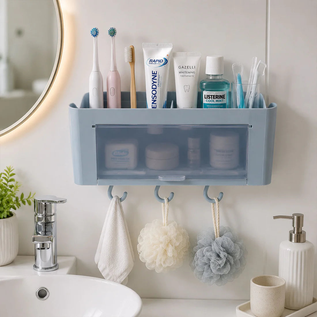 Ultimate Space-Saver Combo: Bathroom & Kitchen Organizer Racks (Set of 2)