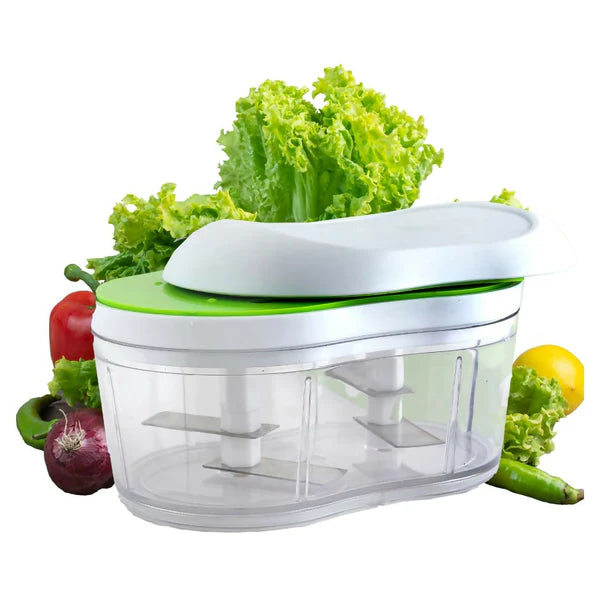 Double Blade Vegetable Chopper – Efficient 4 Stainless Steel Blades